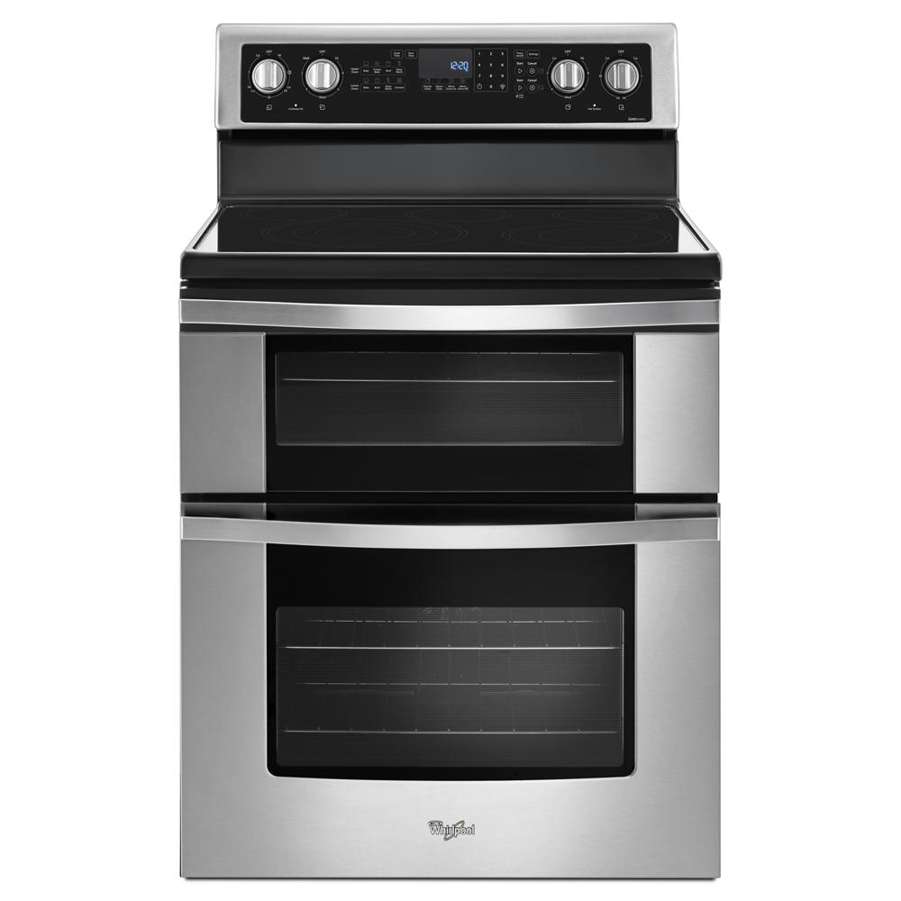 Stainless steel electric double oven range with digital controls and smooth cooktop in Ranges and Kitchen & Kitchenware collections