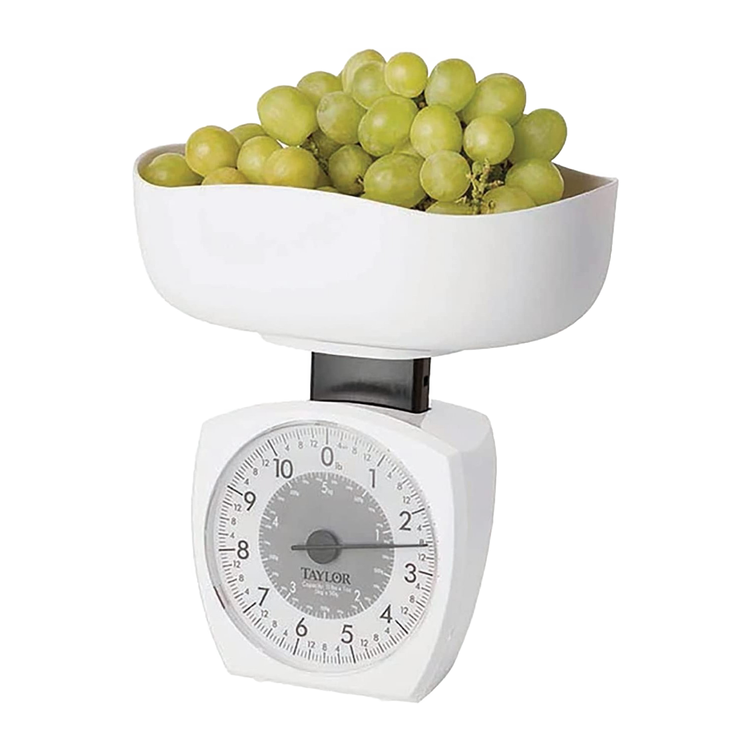 White large capacity Taylor food scale with analog dial and removable bowl for kitchenware and under $50 collection