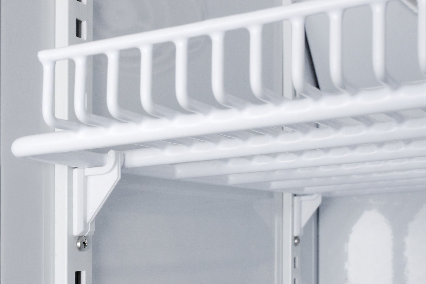 White wire shelving inside upright vaccine refrigerator from Refrigerators and Appliances collection