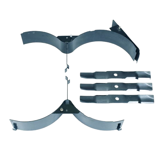 High capacity mulching attachment kit with steel baffles and three mulching blades for John Deere mower parts and accessories