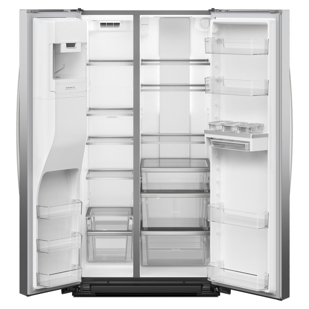 36-inch Wide Side-by-Side Refrigerator with External Water and Ice Dispenser