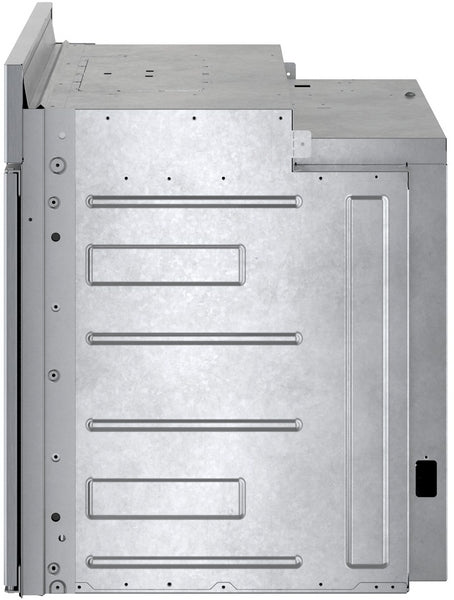 Side view of stainless steel built-in wall oven for kitchen and home improvement appliances collection