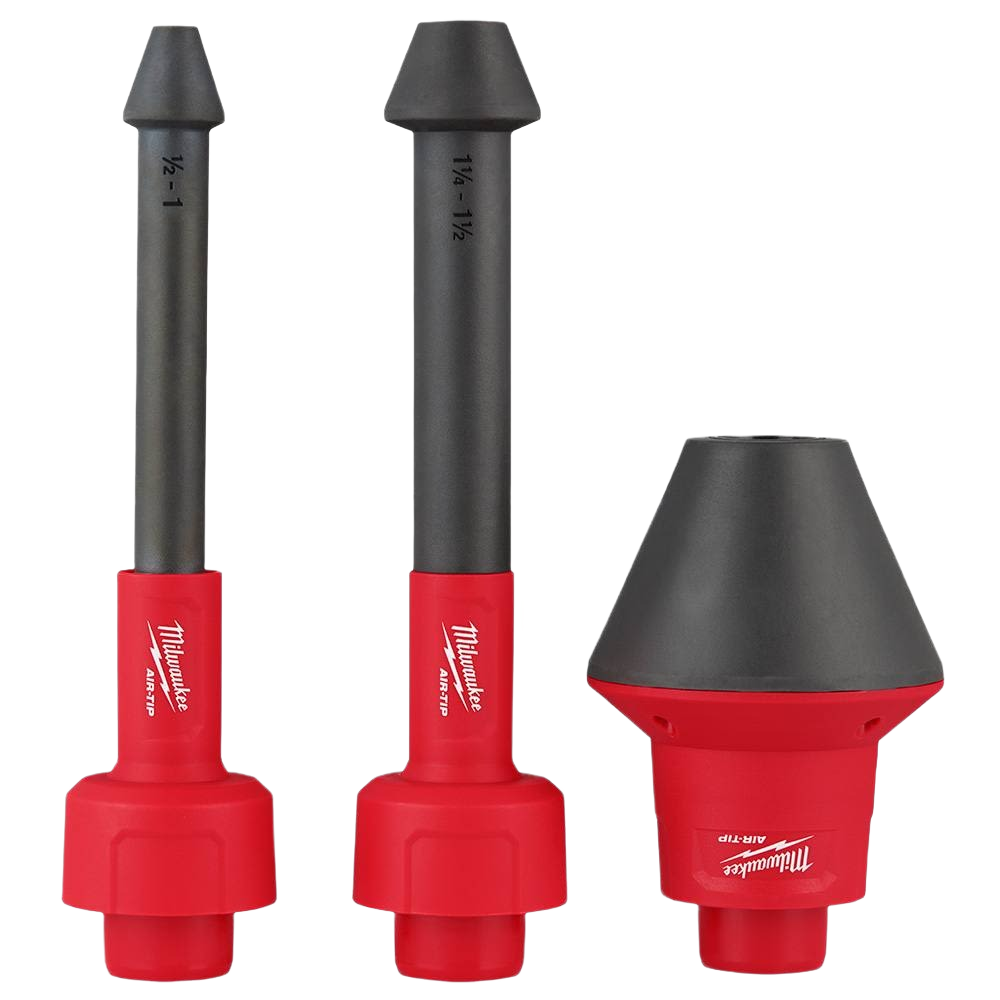 Set of three Milwaukee AIR-TIP™ conduit line pullers with red handles for electrical and woodworking tools collections