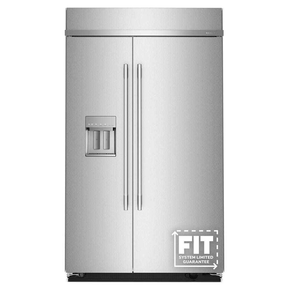 29.4 Cu. Ft. 48" Built-In Side-by-Side Refrigerator features Exterior Water and Ice Dispenser with Measured Fill