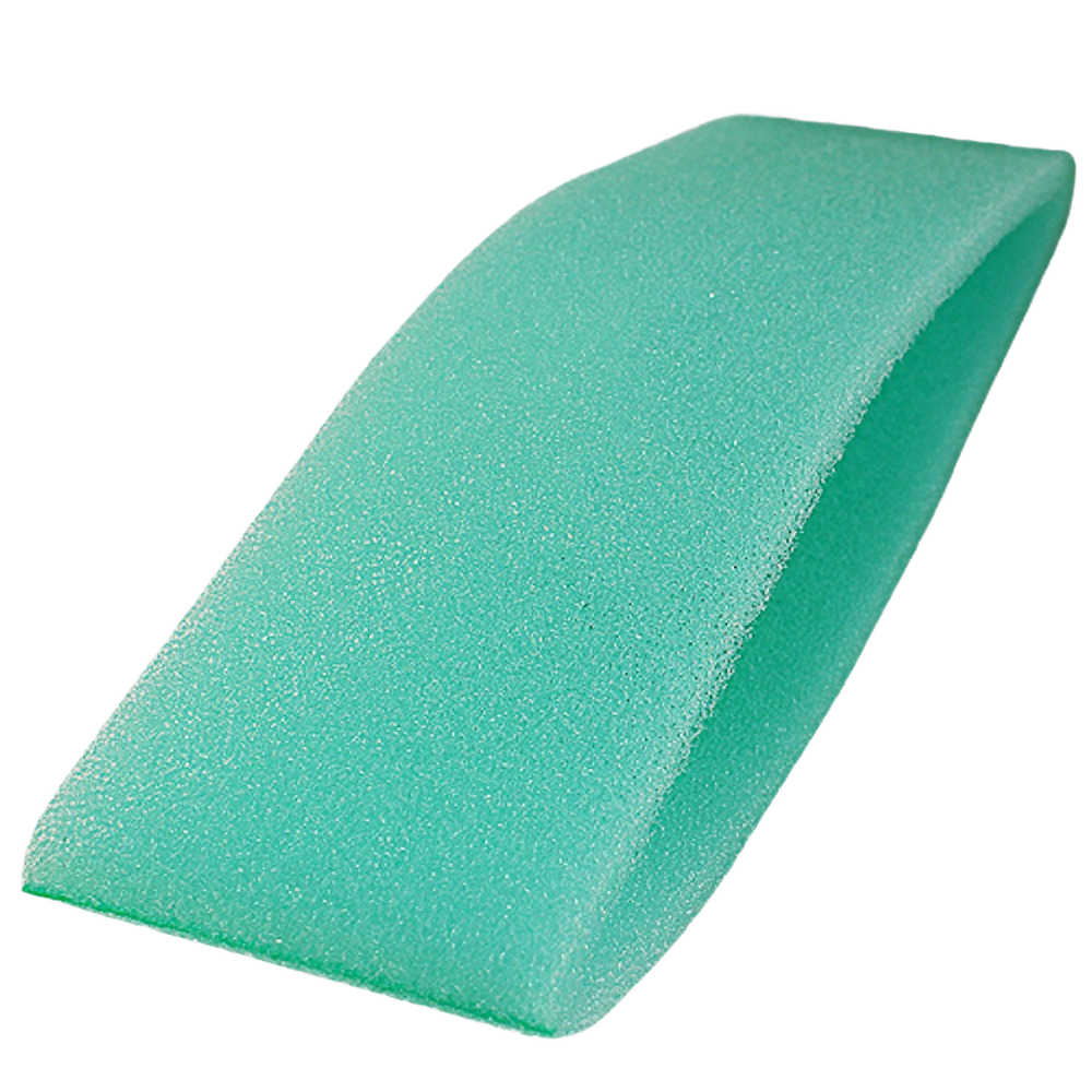 Green foam pre-filter pad designed for air filtration in outdoor equipment and home improvement tools