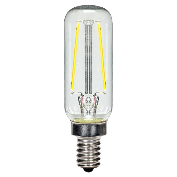 Clear tubular LED bulb with candelabra base and visible filament design for energy-efficient home lighting under $50