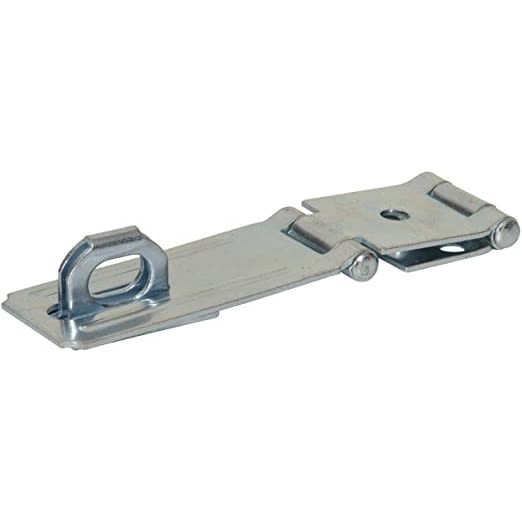 Zinc-plated double hinge safety hasp for doors and cabinets in home improvement hardware collection under $50
