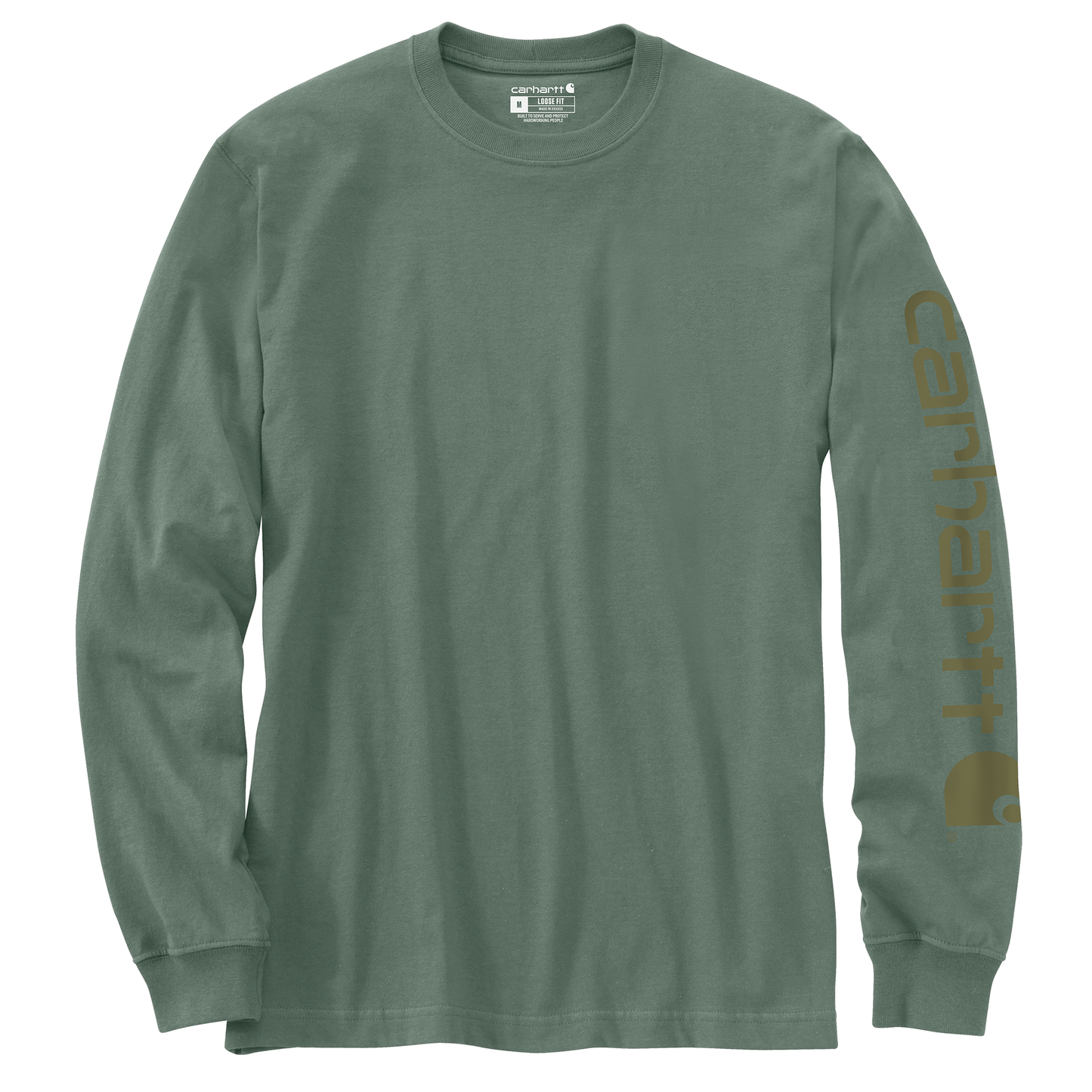 Carhartt Men's Loose Fit Heavyweight Logo Sleeve Graphic Long Sleeve T-Shirt
