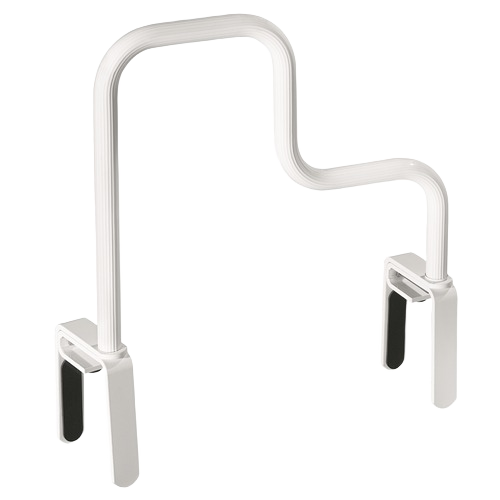 White multi-grip tub safety bar with textured handles for bathroom support and accessibility under $50 collections