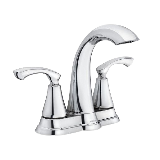 High arc chrome bathroom faucet with two handles, designed for bath and home improvement projects under $100 collections