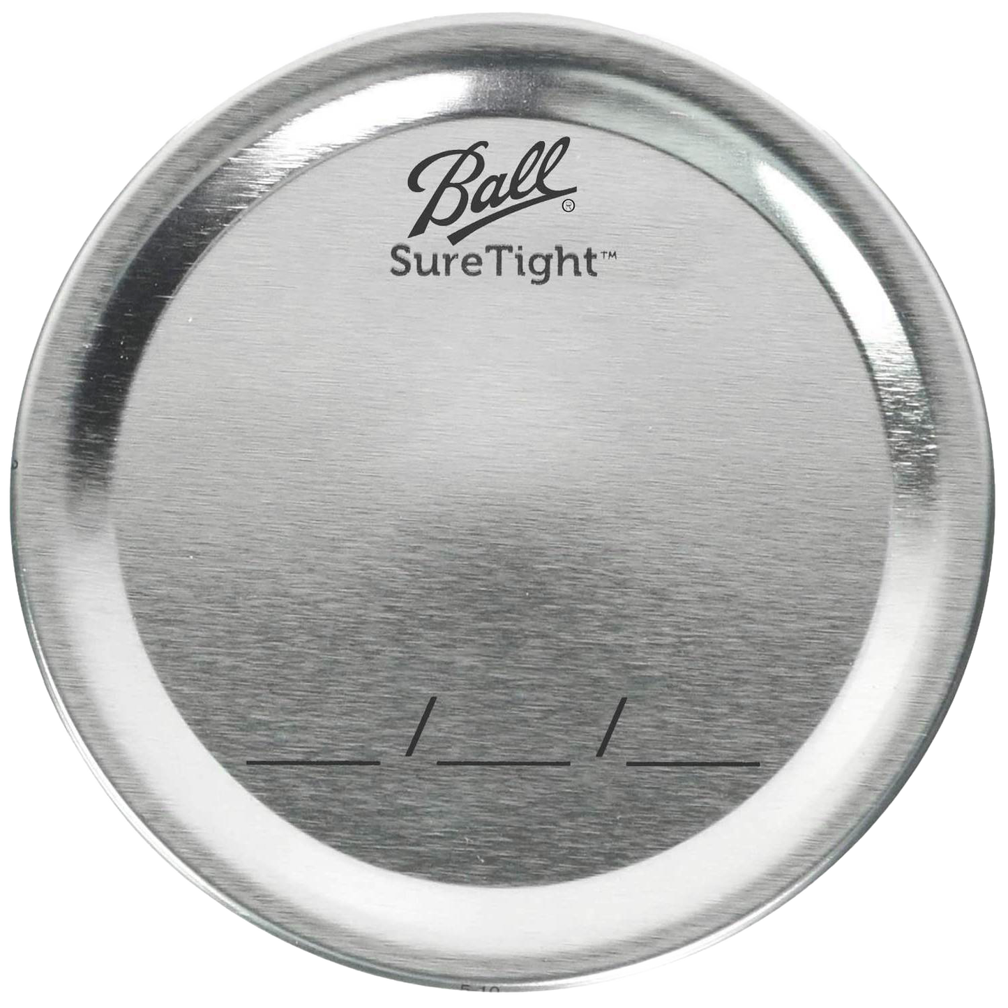 Metal canning lid with Ball SureTight logo and date marking lines for Kitchenware collection under $25