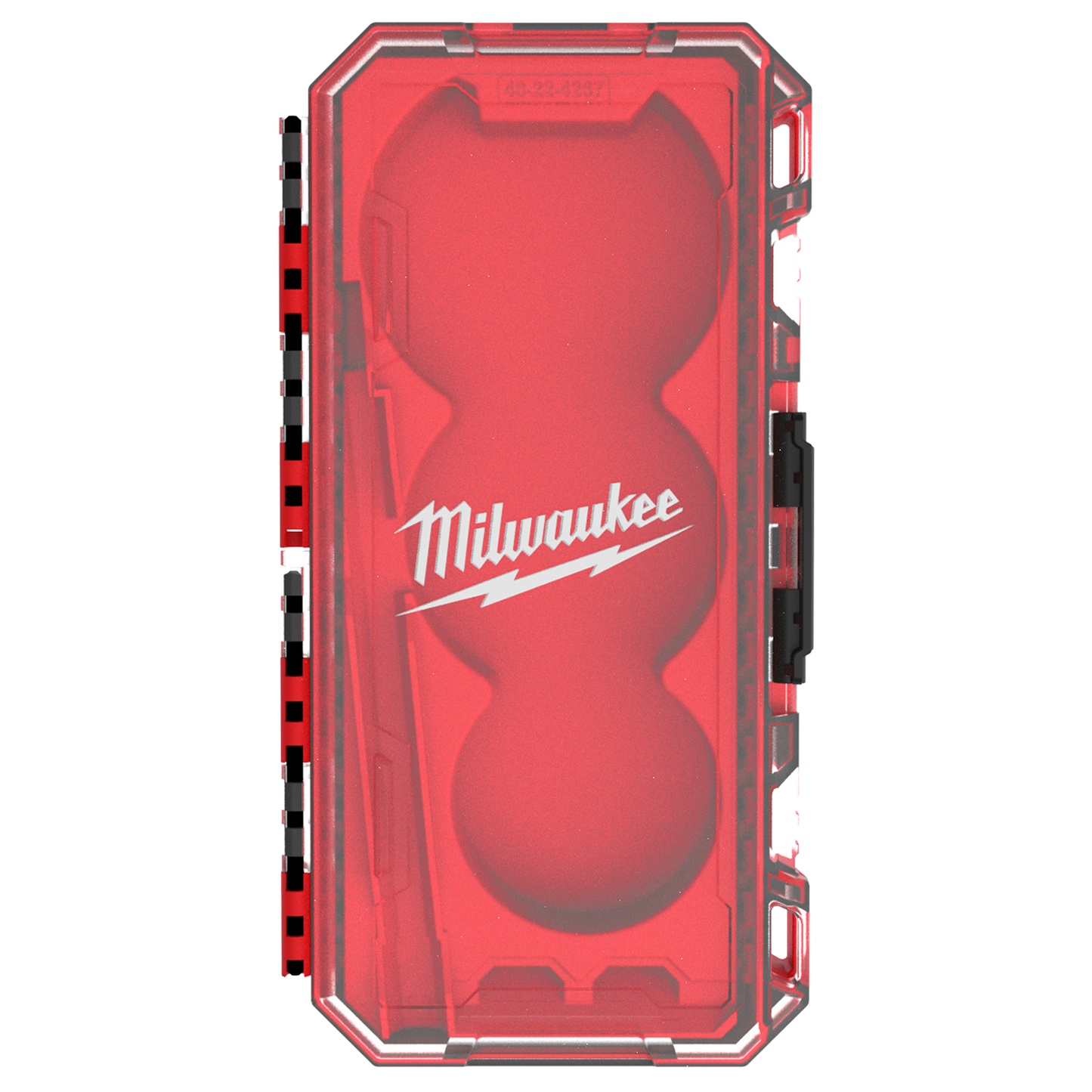 Compact red plastic case with the Milwaukee logo for a three-piece close quarters tubing cutter set used in tools and home improvement