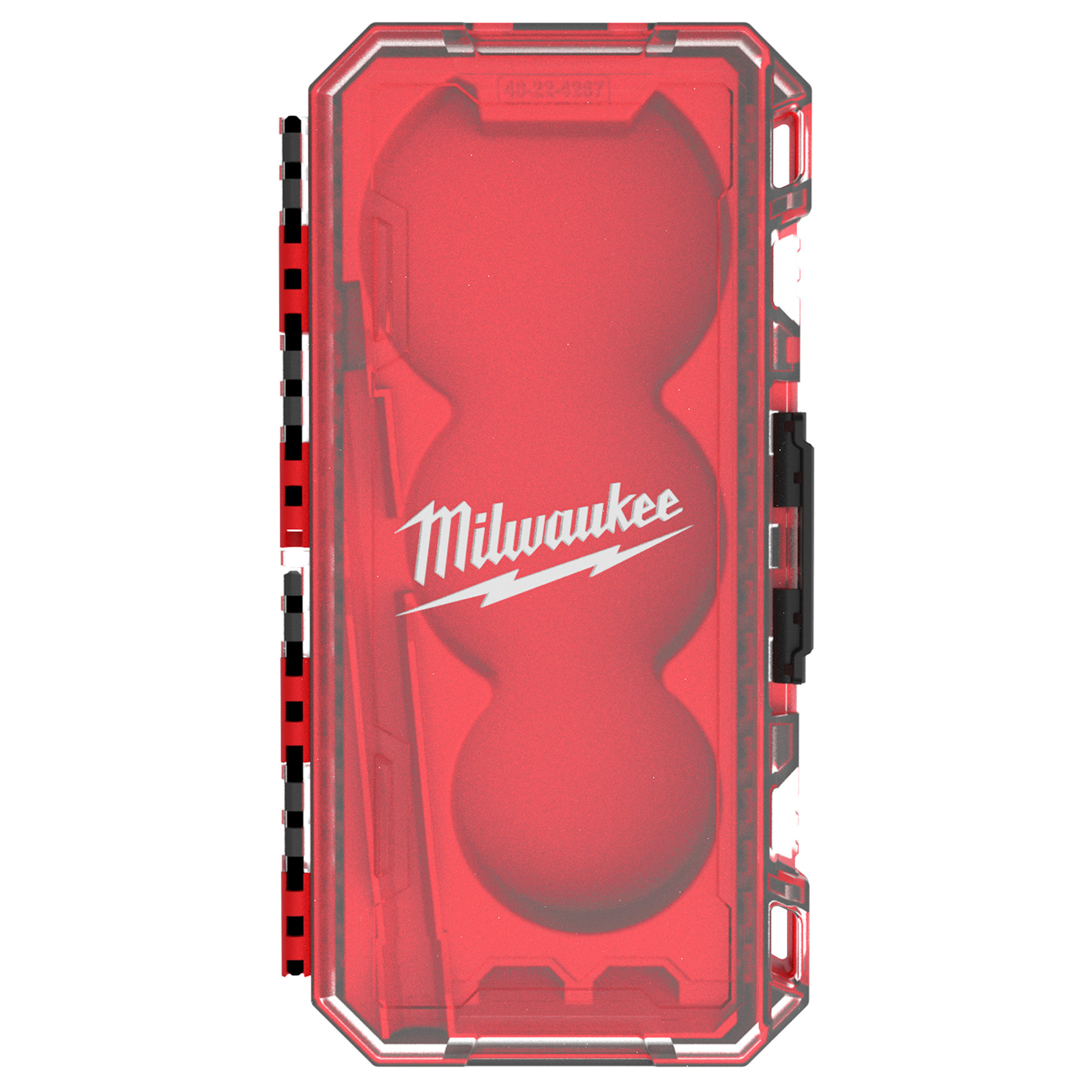 Compact red plastic case with the Milwaukee logo for a three-piece close quarters tubing cutter set used in tools and home improvement