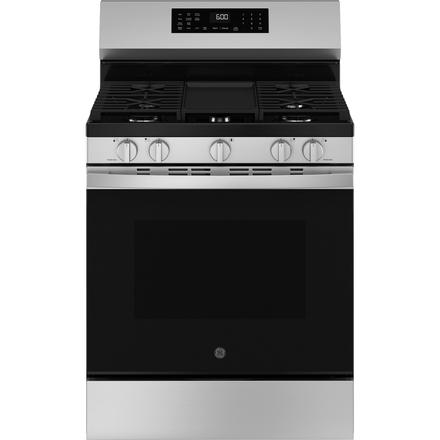 GE® 30" Free-Standing Gas Convection Range with No Preheat Air Fry and EasyWash™ Oven Tray
