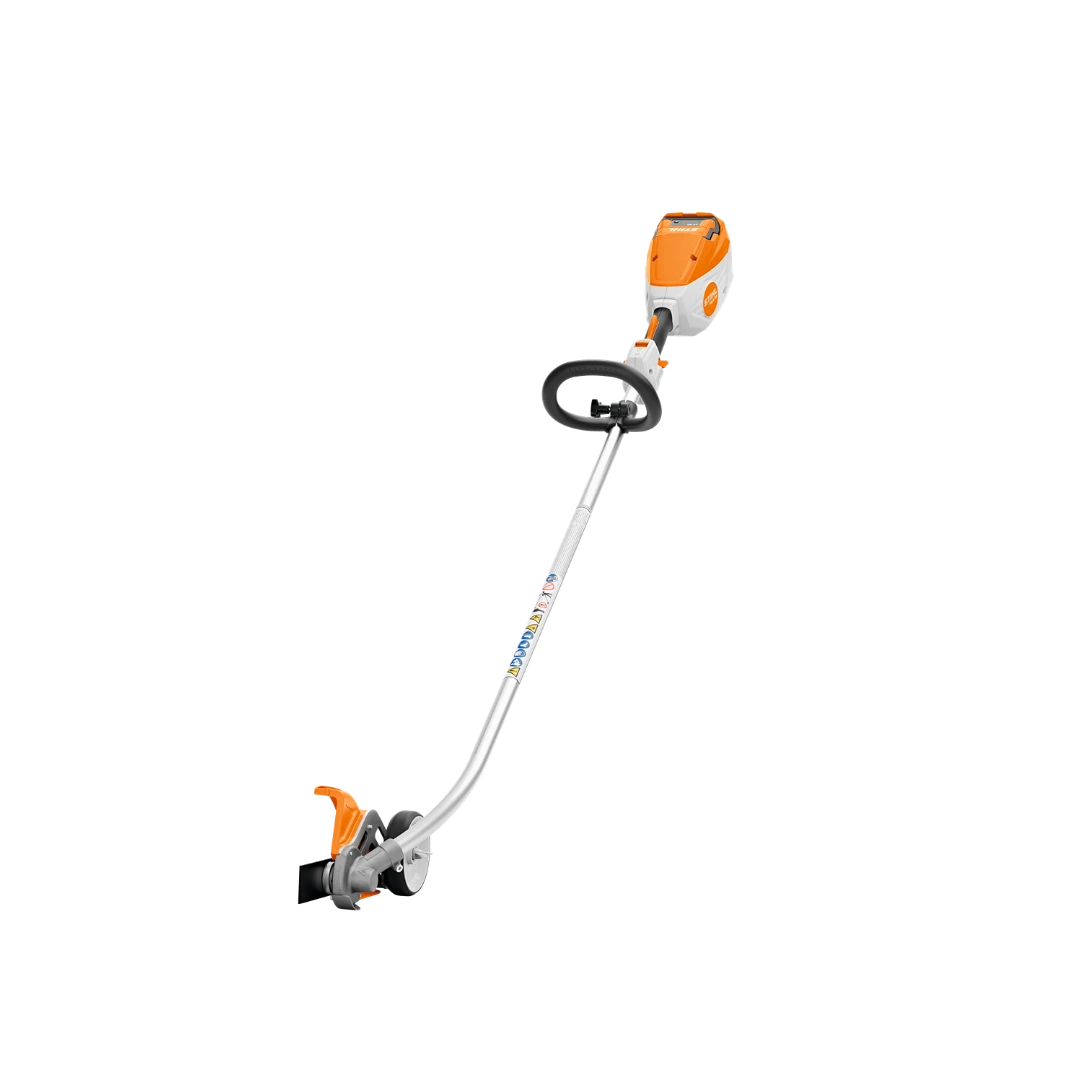 Orange and silver battery-powered edger with ergonomic handle and compact motor housing for home improvement tasks