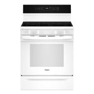 white 30-inch electric smart range with smooth cooktop and digital controls in kitchen and appliances collection
