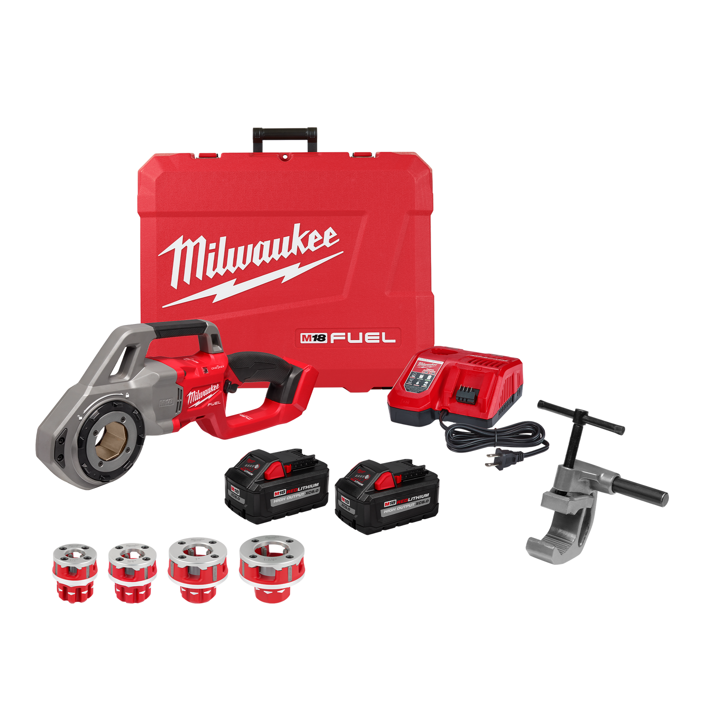 Milwaukee M18 FUEL™ Compact Pipe Threader w/ ONE-KEY™ w/ 1/2" - 1-1/4" Compact NPT Forged Aluminum Die Heads