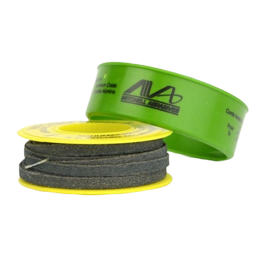 Medium grit sanding tape roll with green plastic case for woodworking tool accessories and home improvement collections