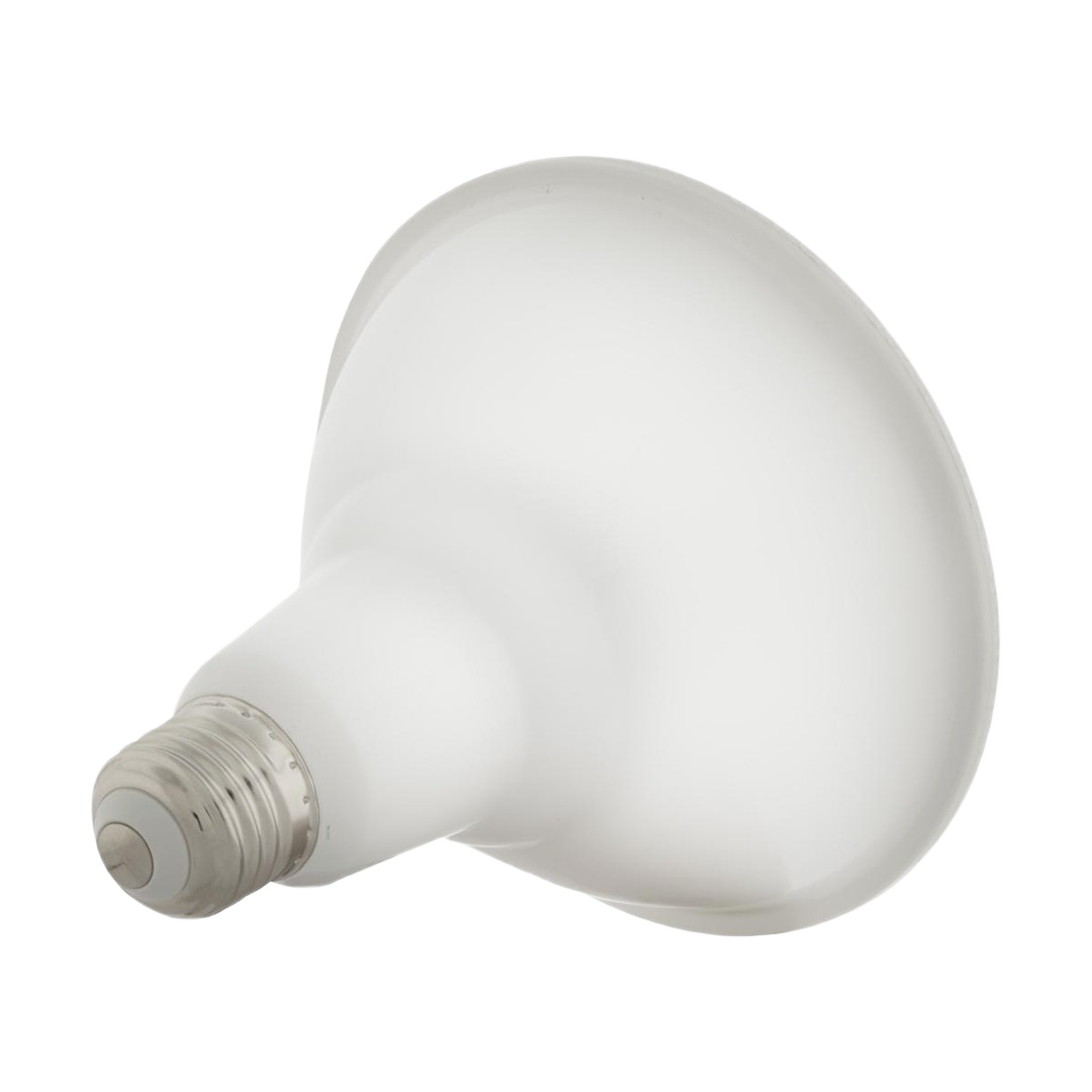 Frosted glass LED light bulb with wide PAR38 shape and screw base for home improvement lighting needs