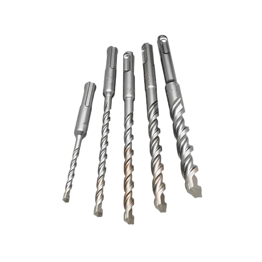 Set of five steel SDS-Plus rotary hammer drill bits designed for masonry and rebar in tool accessories collection