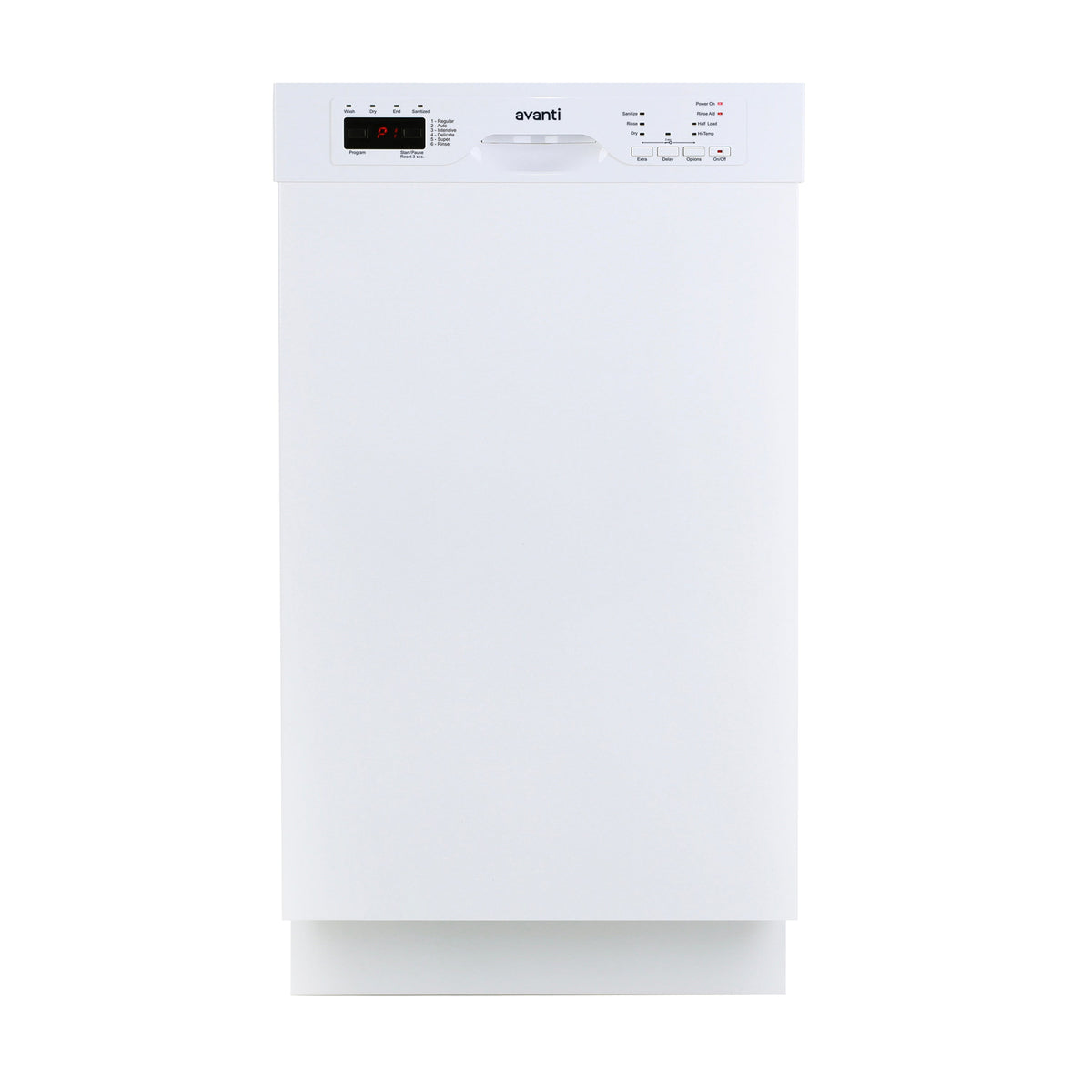 Avanti 18" Built In Dishwasher - White