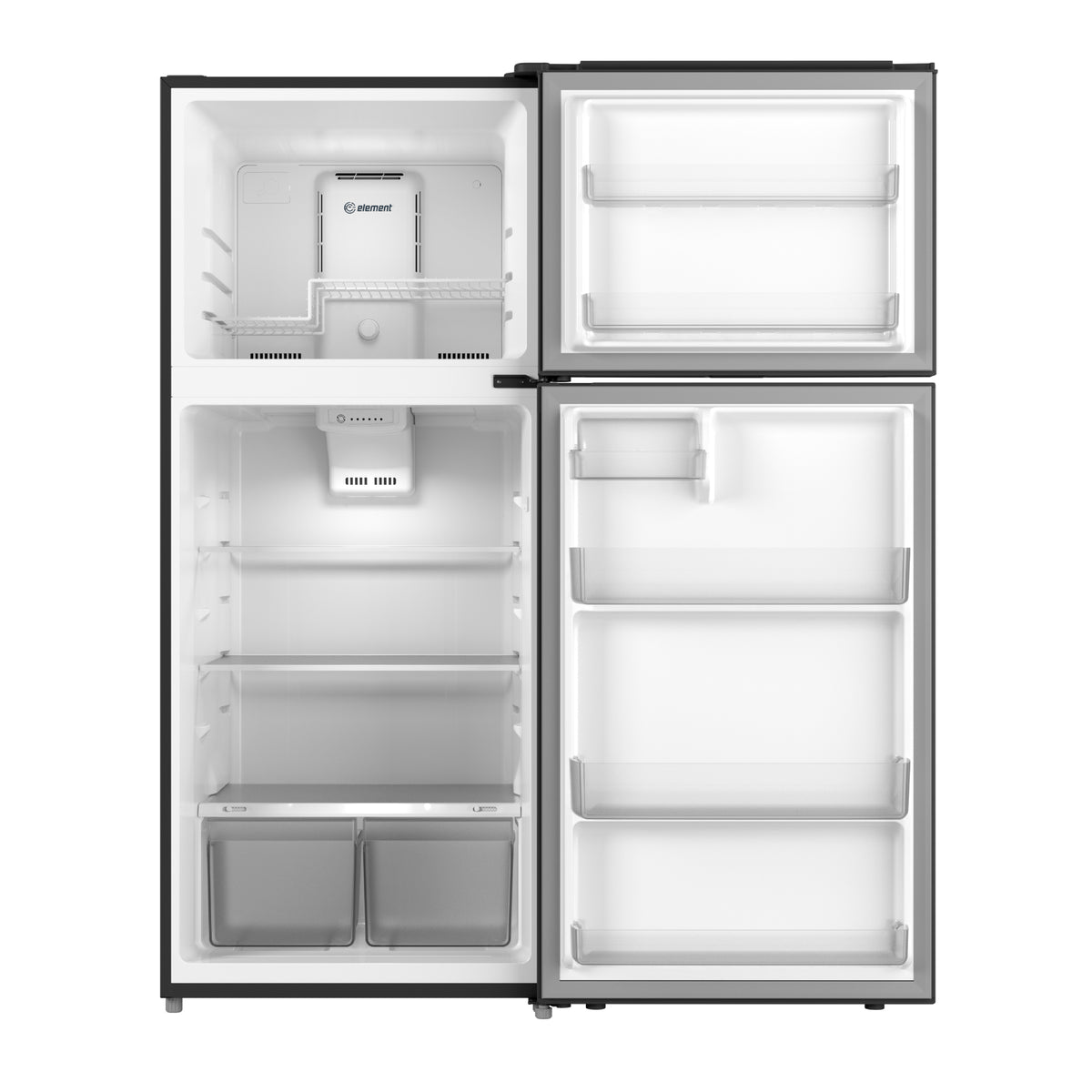 Element Electronics 17.6 cu. ft. Top Freezer Refrigerator, Ice Maker Ready - Black, ENERGY STAR (ENR18TFGCB)