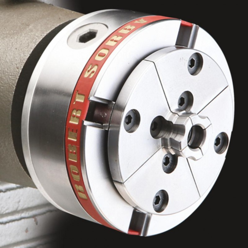 1-inch precision chuck jaws with red ring and engraved branding for woodworking tool accessories and home improvement projects