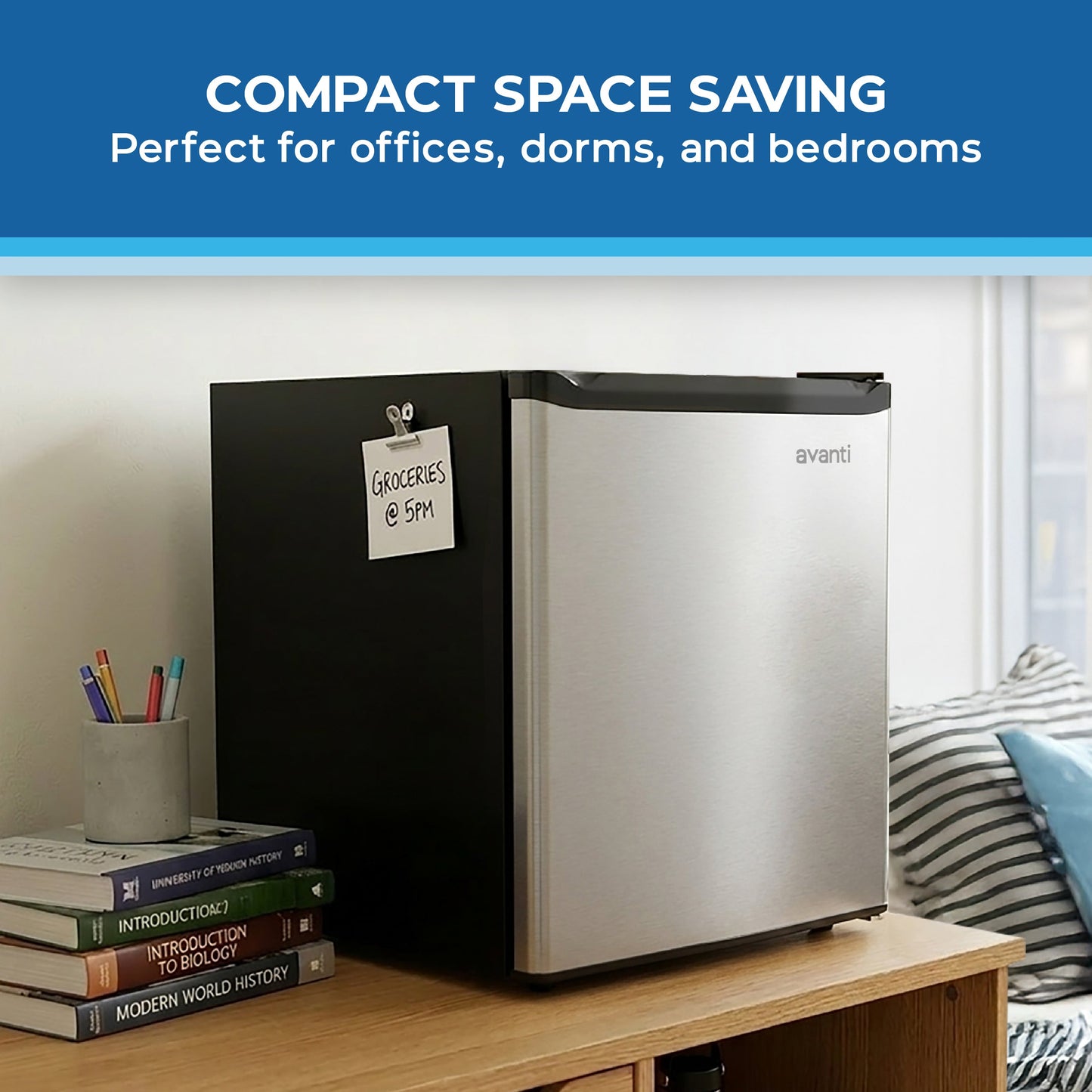 Avanti 1.6 Cu. Ft. Compact Refrigerator with Auto-Defrost - Stainless Steel