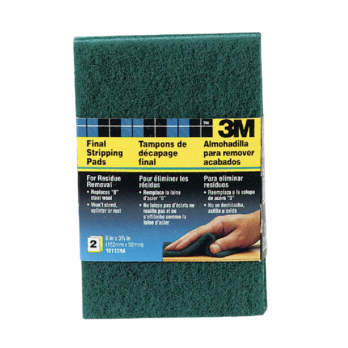 3M green final stripping pads 3-1/2 by 6 inch 2-pack for paint removal in home improvement supplies