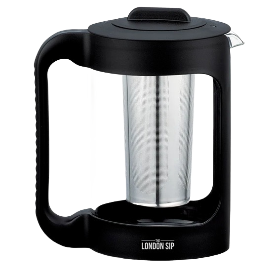 Black and clear cold brew coffee maker with stainless steel filter for kitchen and small appliance use under $100
