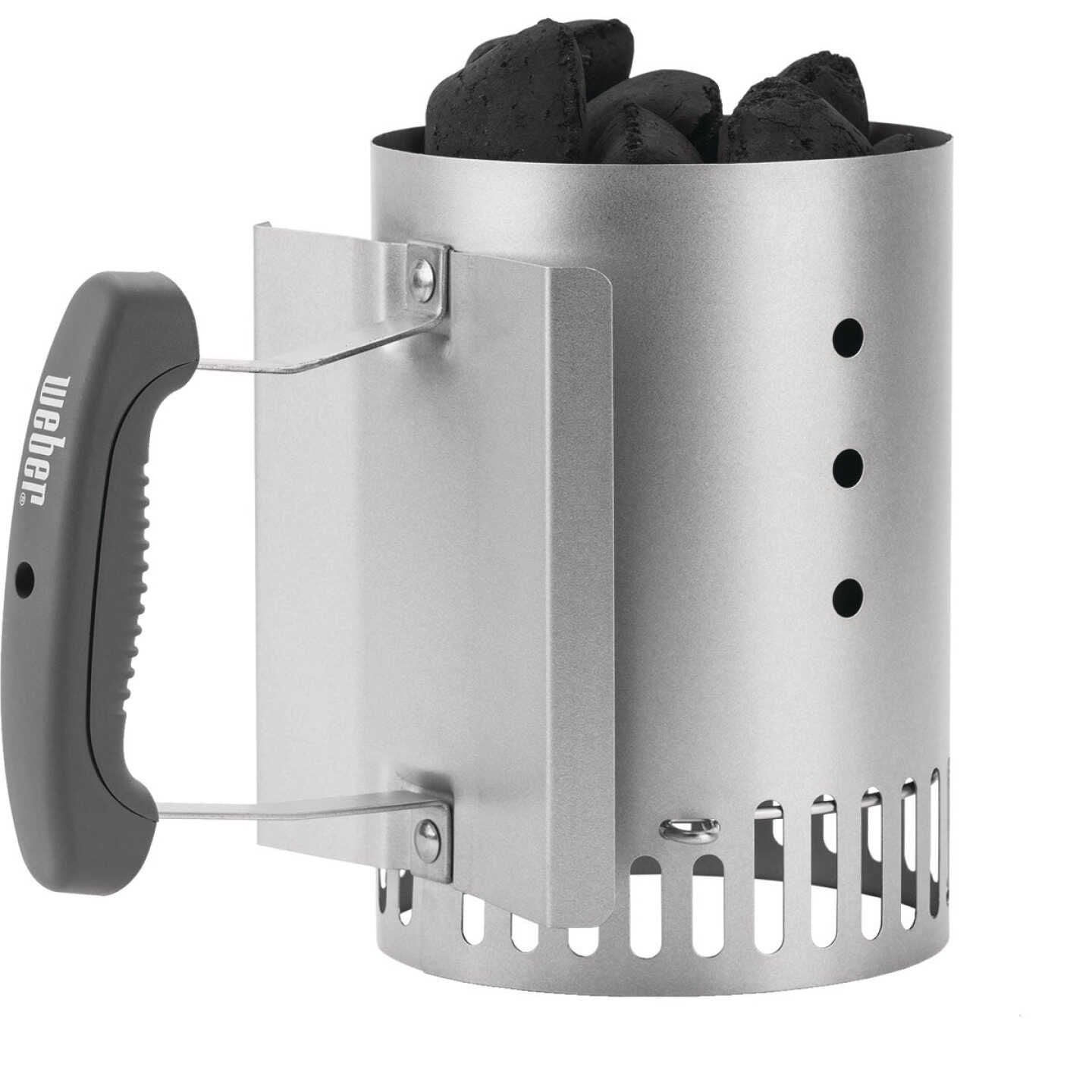 Compact steel charcoal starter with ergonomic handle for quick grilling in outdoor living and grill accessories collections