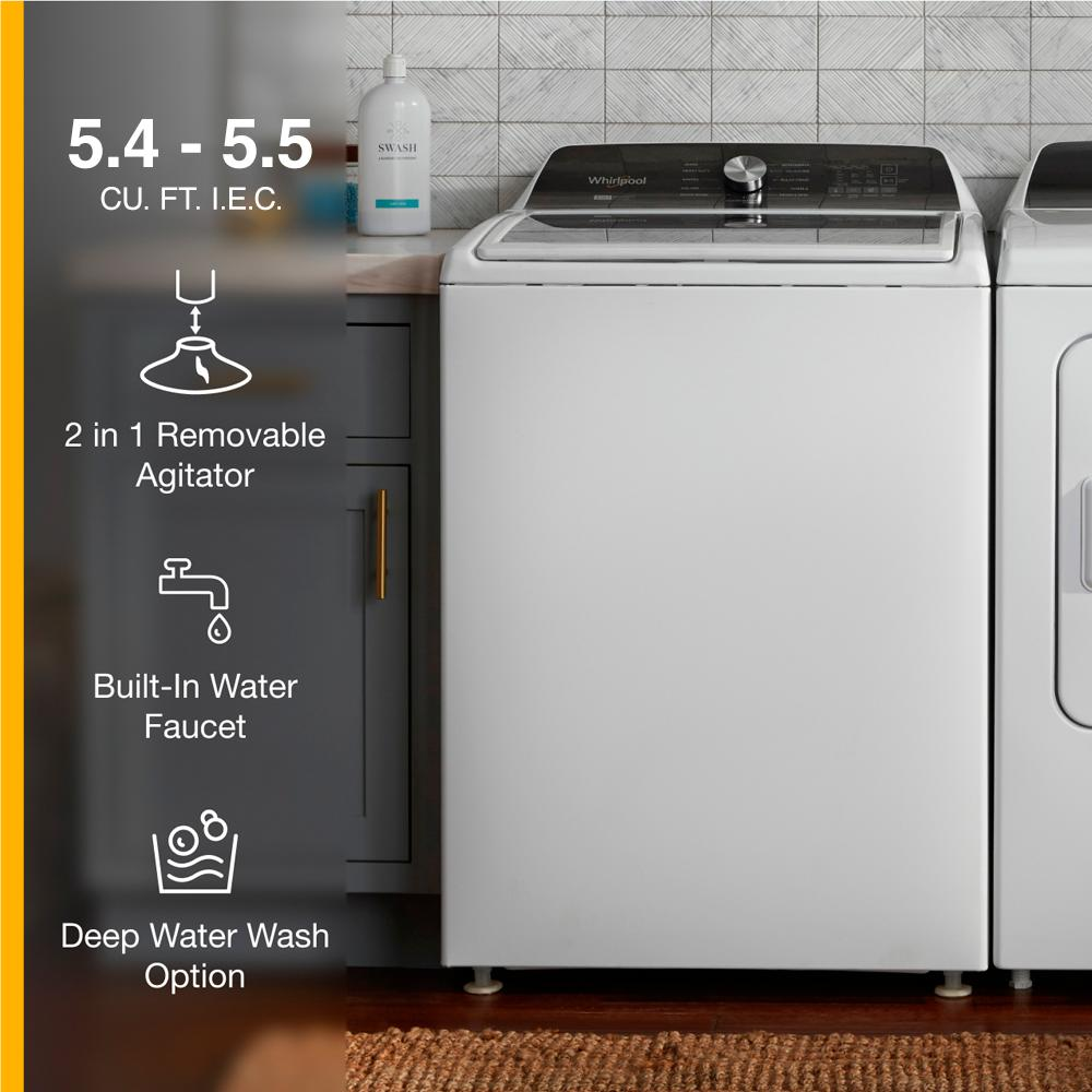 4.7-4.8 Cu. Ft. Top Load Washer with 2 in 1 Removable Agitator