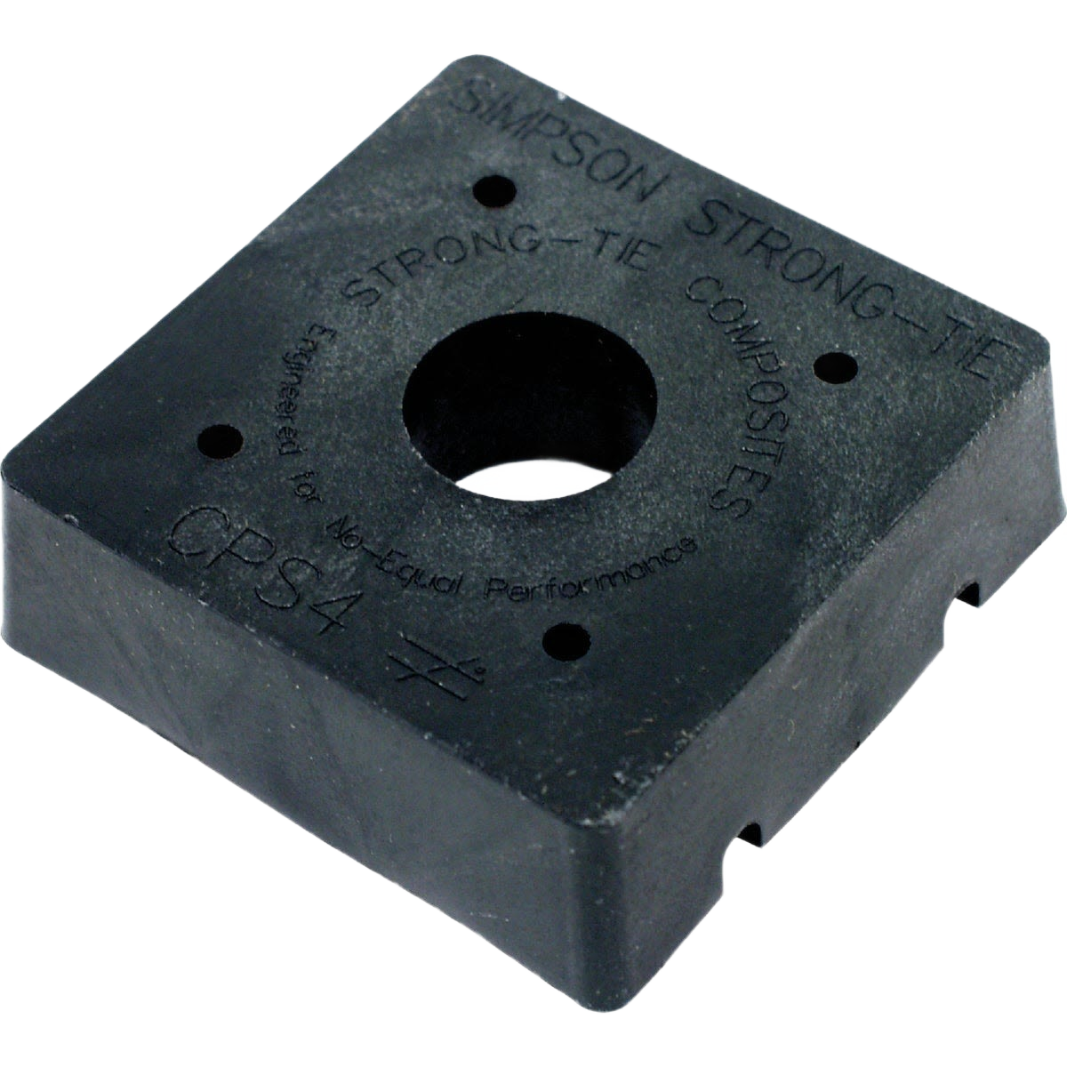 Black Simpson Strong-Tie composite standoff base for securing 4x4 posts, part of Lumber & Building Materials collection