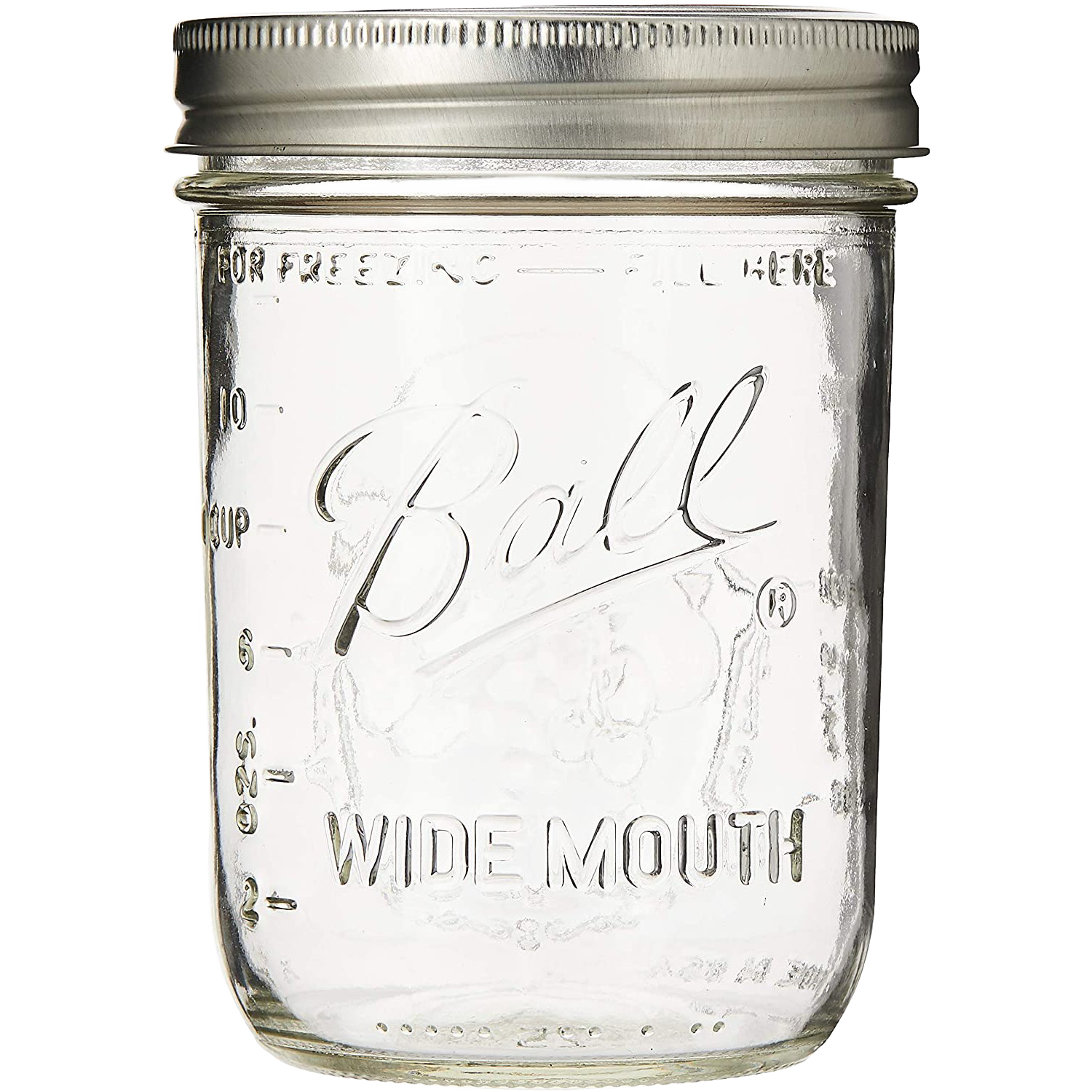 Clear Ball wide mouth pint glass jar with metal lid for kitchenware and home storage under $50
