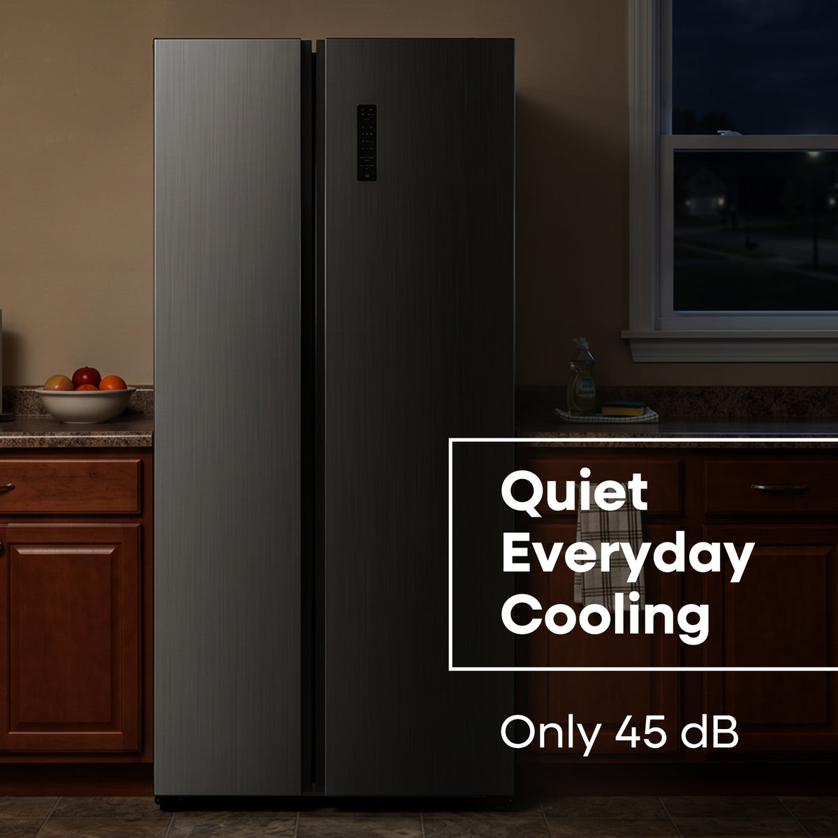Element Electronics 18.8 cu. ft. Side-by-Side Refrigerator - Stainless Steel (ERX19FDS)