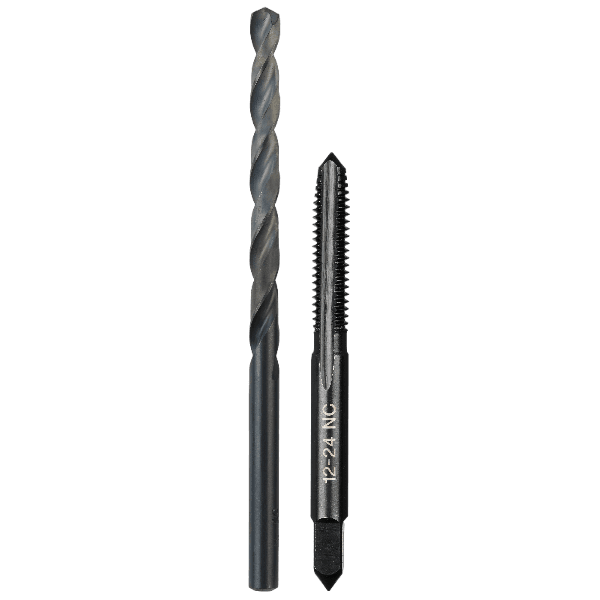 Precision Milwaukee straight flute plug tap and matching drill bit for threading and drilling in tool accessories under $50 collections