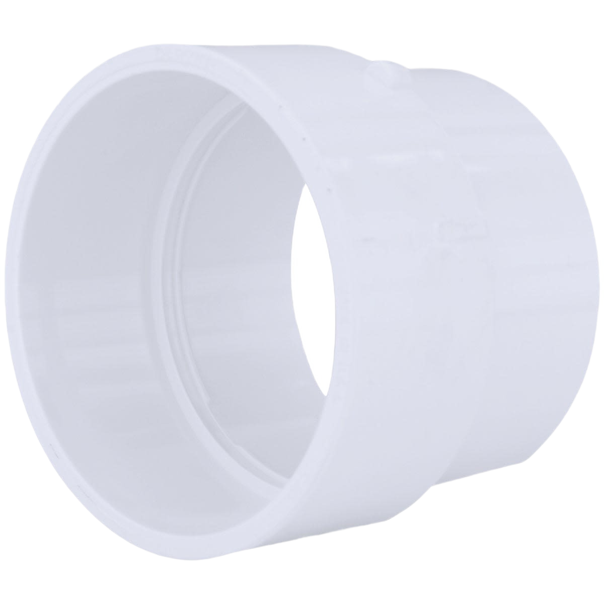 White Schedule 40 PVC pipe adapter coupling for plumbing connections in Pipes & Fittings and Home Improvement collections