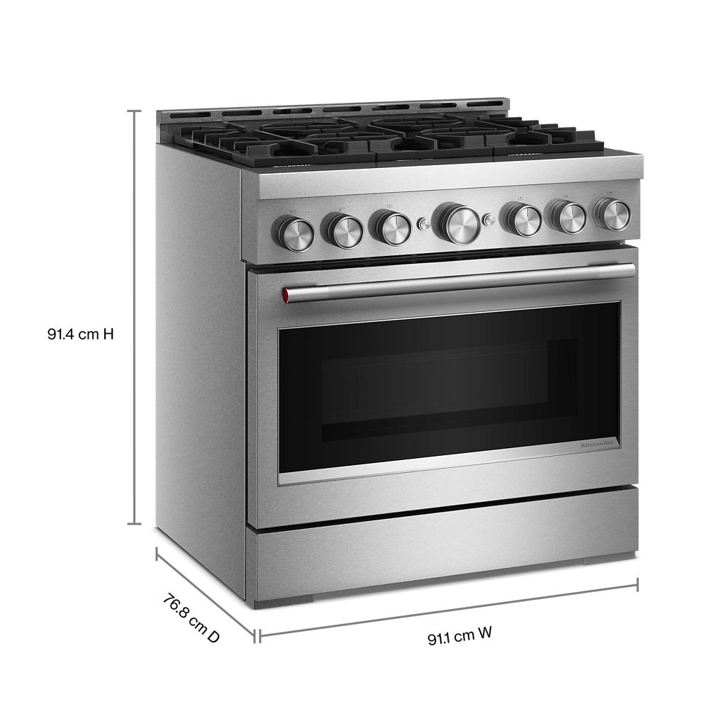 KitchenAid® 36-Inch 6 Burner Commercial-Style Gas Range with No Preheat Air Fry Mode