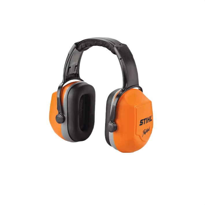 Orange and black over-ear hearing protectors designed for noise reduction in tools and home improvement tasks