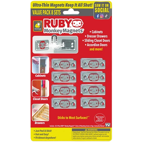 Pack of ultra-thin magnetic closures for cabinets, drawers, and closet doors in home improvement projects