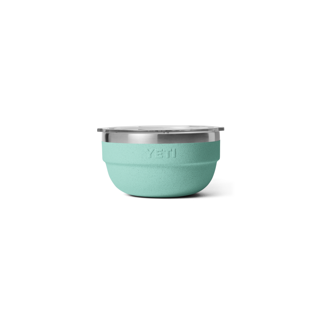 Compact light teal insulated bowl with stainless steel rim for Dinnerware and Kitchen & Kitchenware collections
