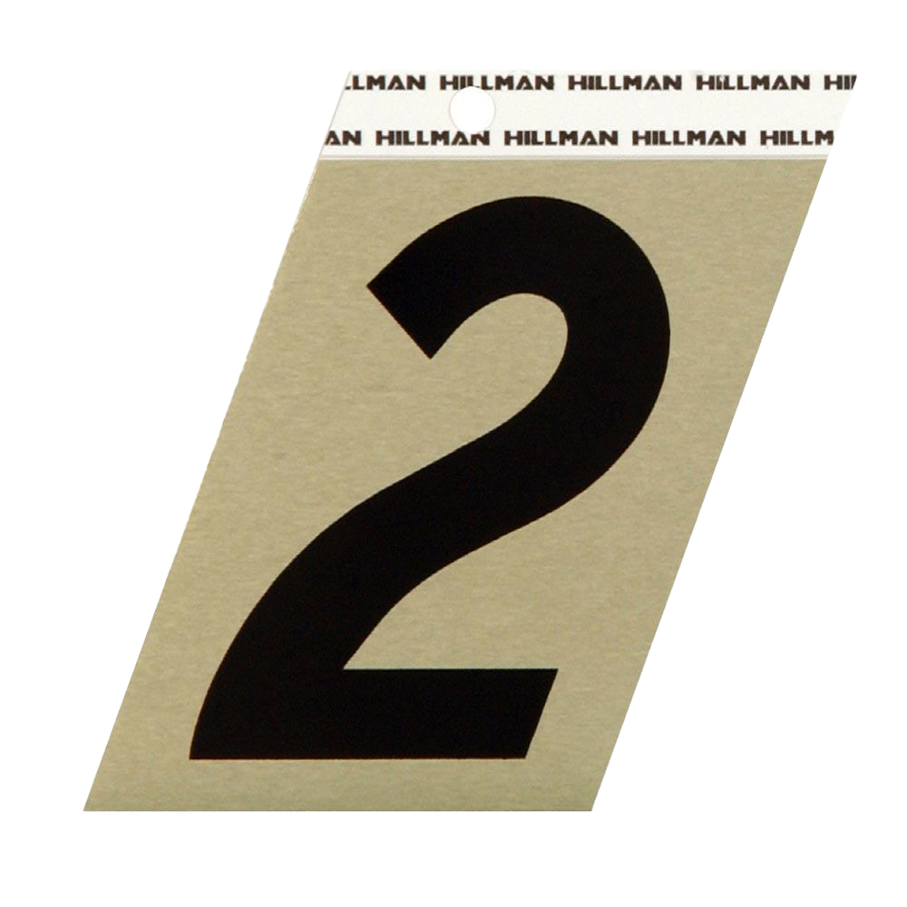 Hillman 3-In. Adhesive Black & Gold Aluminum House Number 2