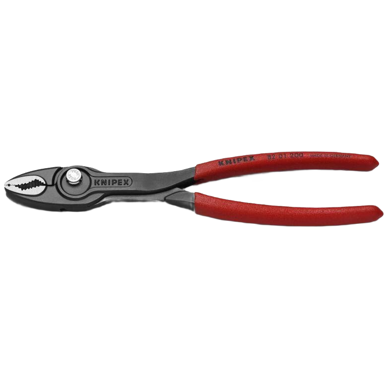Slim profile slip joint pliers with red handles, suitable for woodworking and general hand tool applications under $100.
