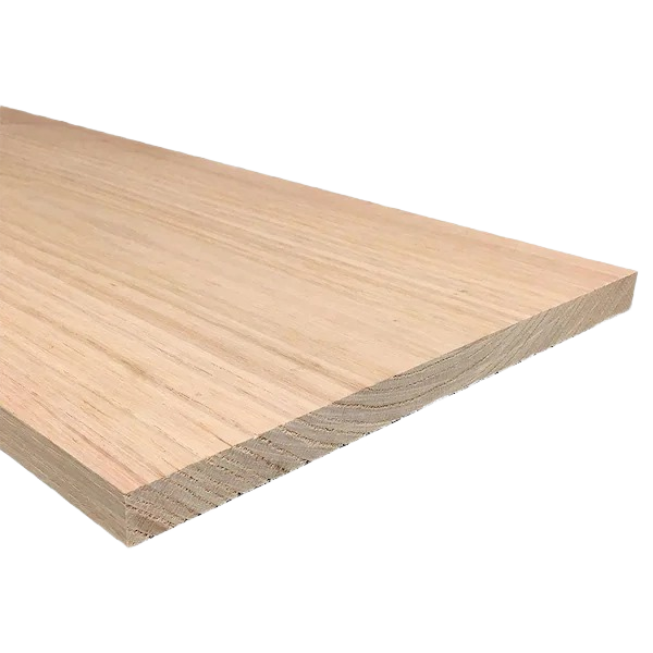 Smooth surfaced oak wood board with finished edges for home improvement and woodworking projects
