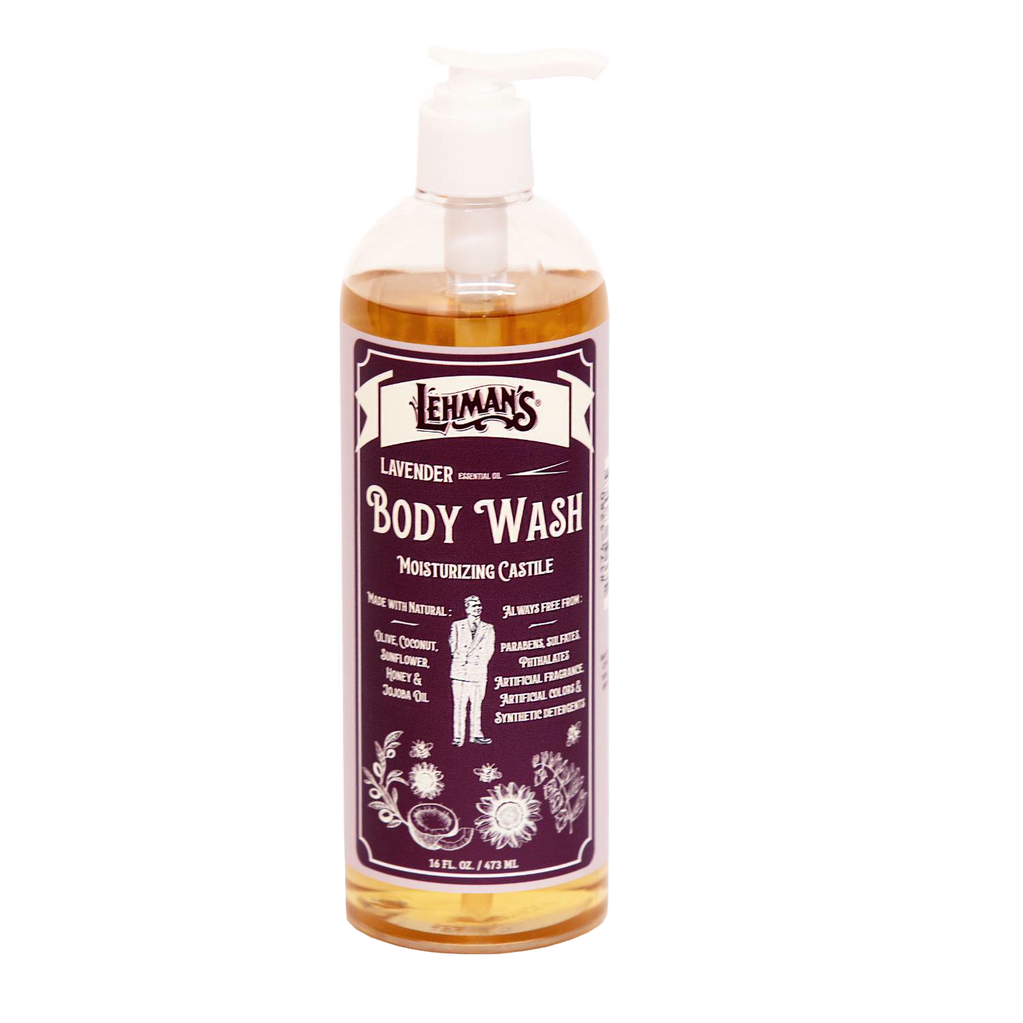 Clear plastic pump bottle of moisturizing castile body wash in Health & Beauty and under $50 collections