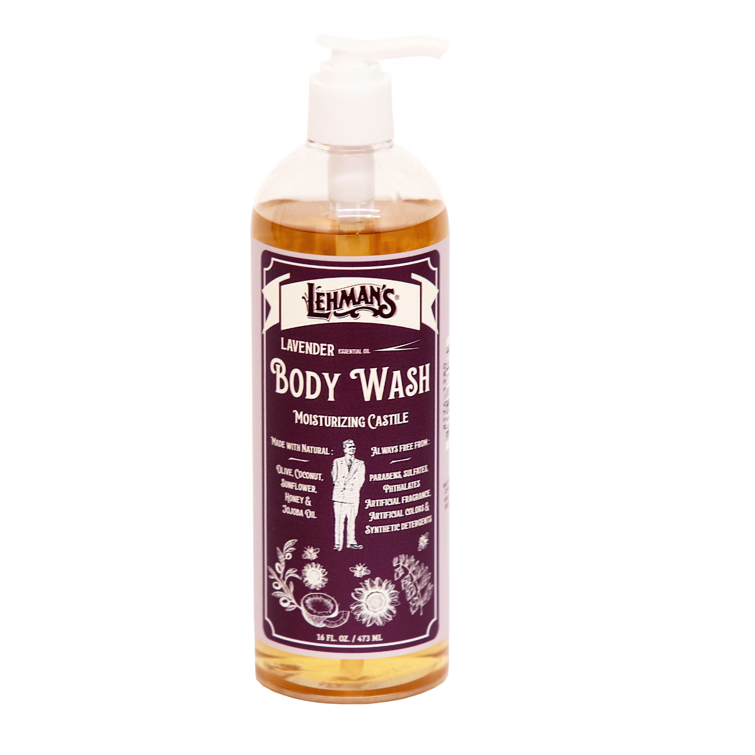 Clear plastic pump bottle of moisturizing castile body wash in Health & Beauty and under $50 collections