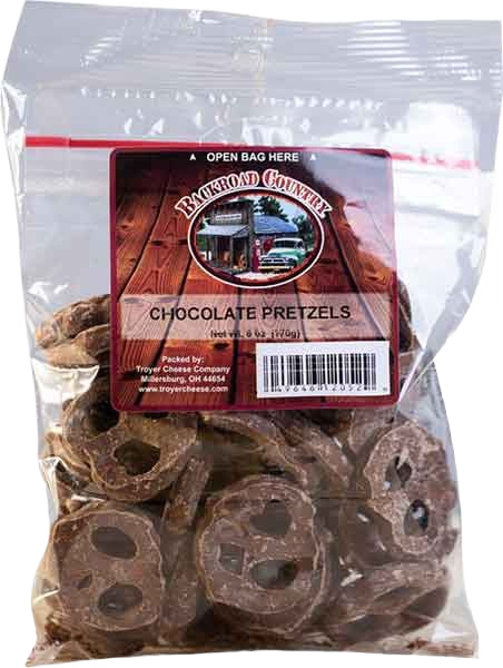 Clear resealable bag with milk chocolate coated pretzels for sweet snack in Chocolates & Candies collections