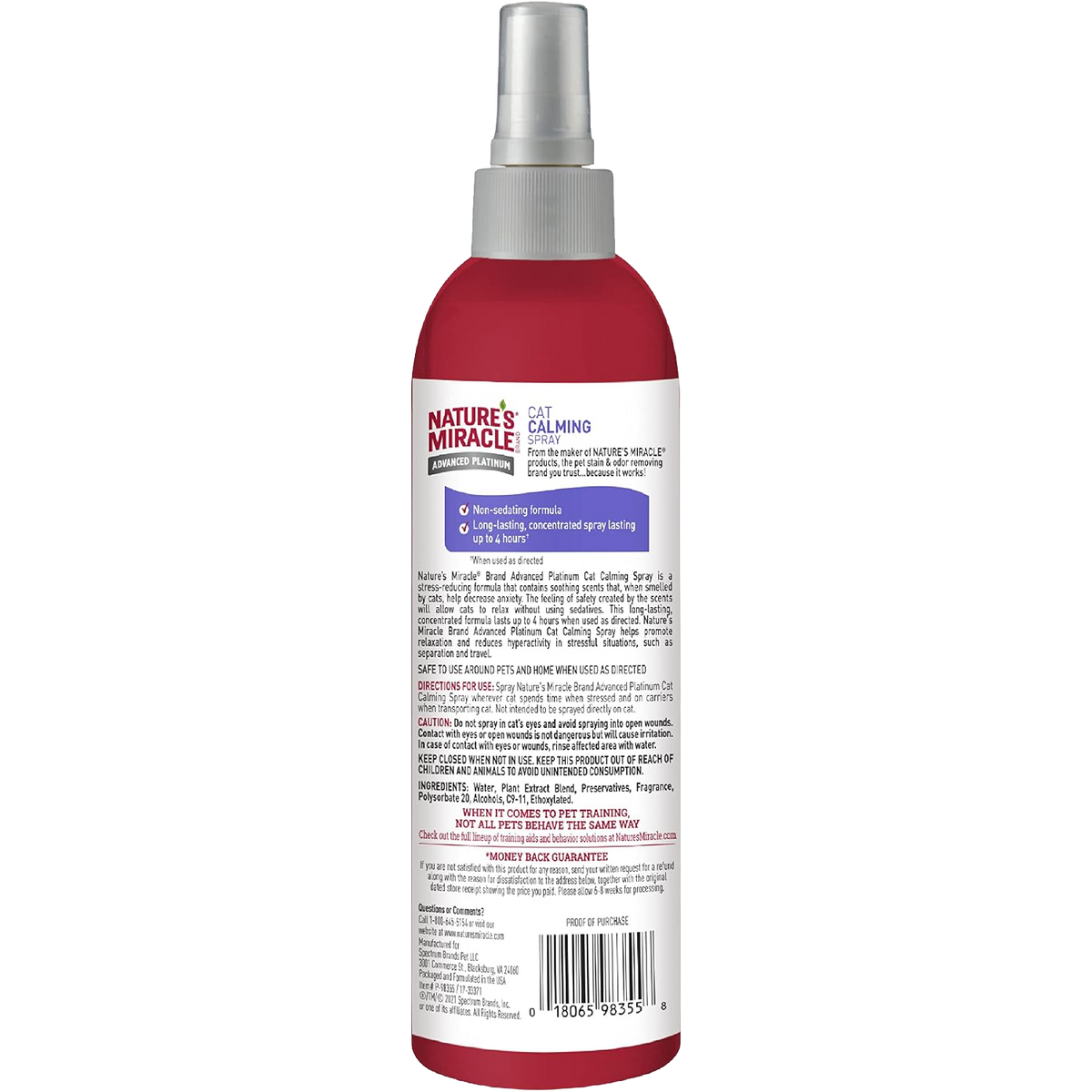 Nature's Miracle Cat Calming Spray, Stress-Reducing Formula, 8 oz