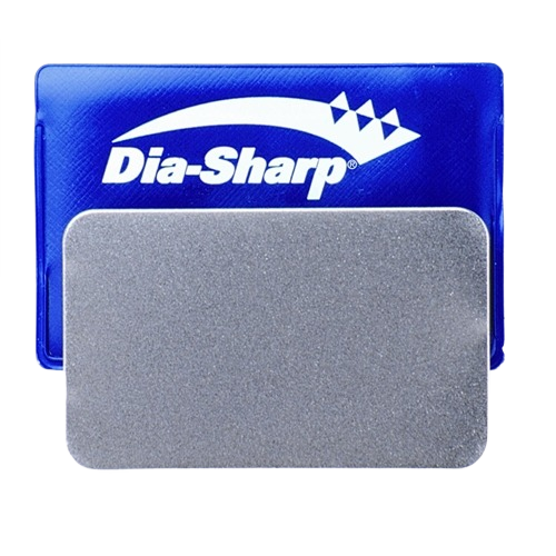 Blue diamond sharpening stone with gray coarse surface for tools and home improvement use
