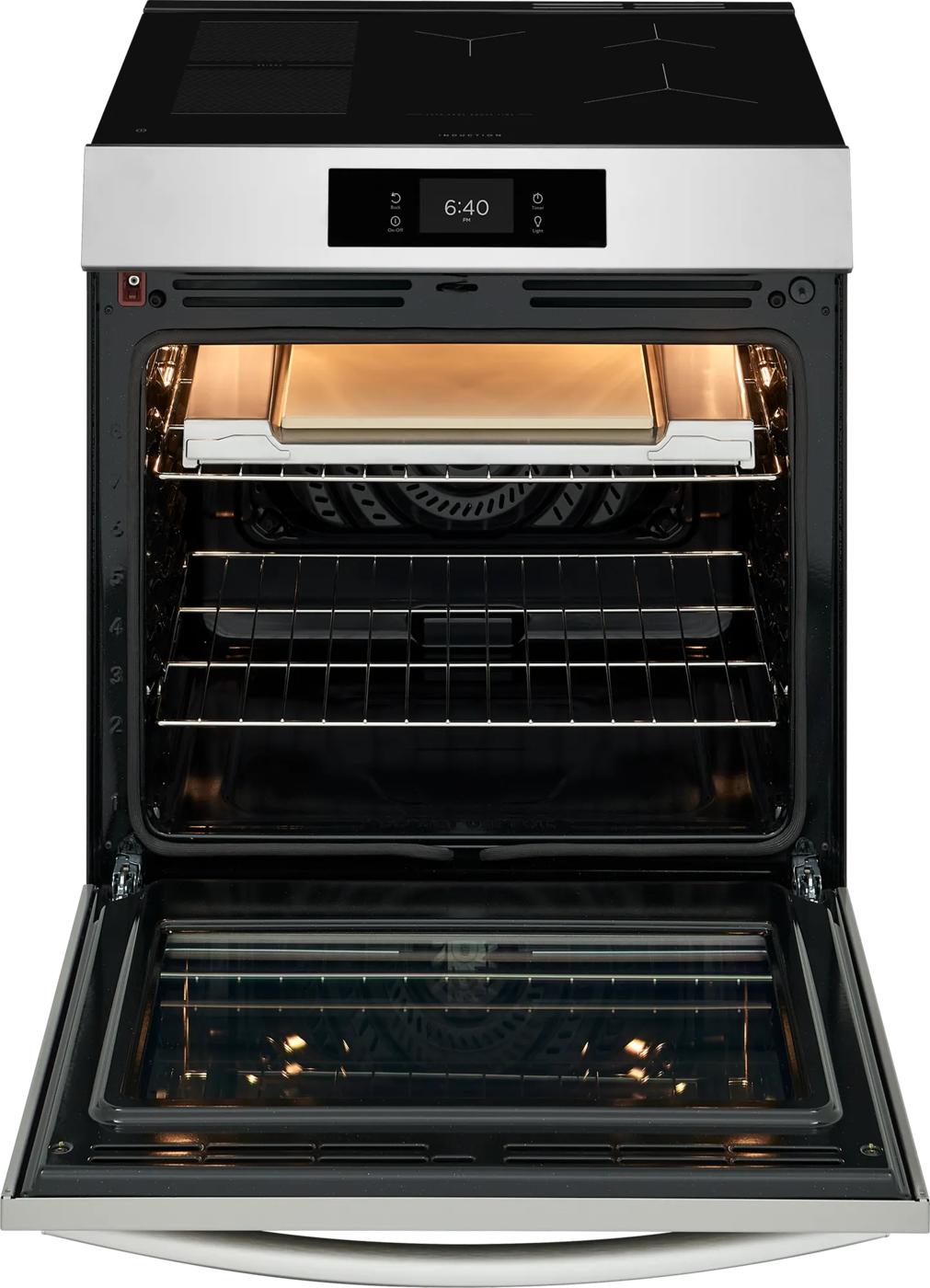 30" Front Control Induction Range with Stone-Baked Pizza